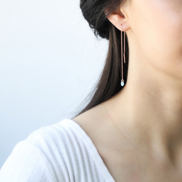 •gemstone threader earrings• - Picture 2 of 2